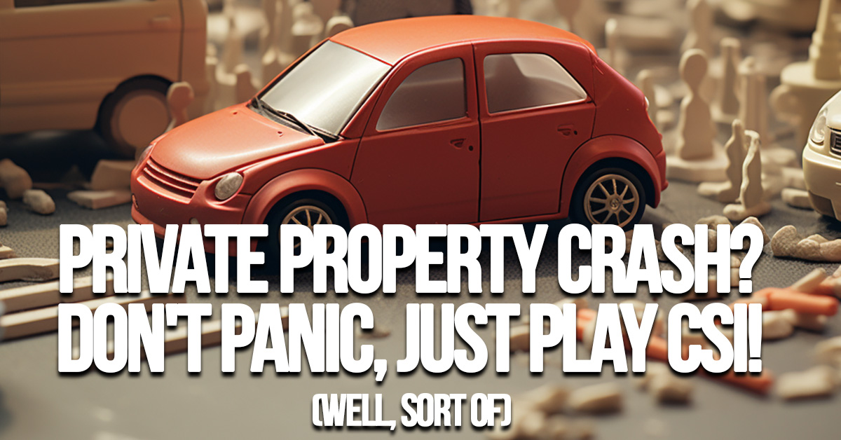 AUTO- Private Property Crash_ Don't Panic, Just Play CSI! (Well, Sort Of)